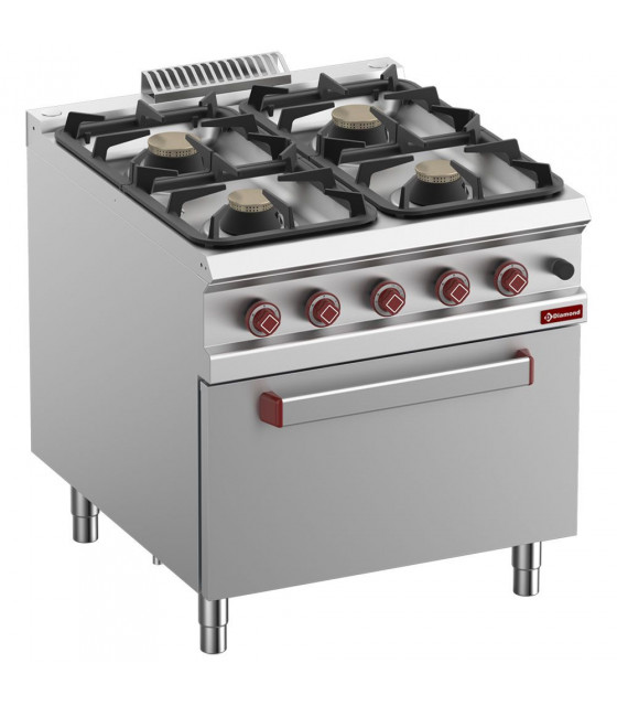 FOURNEAU 4 FEUX SUR FOUR GAZ GN2/1 OPTIMA 900 DIAMOND dans GAZ