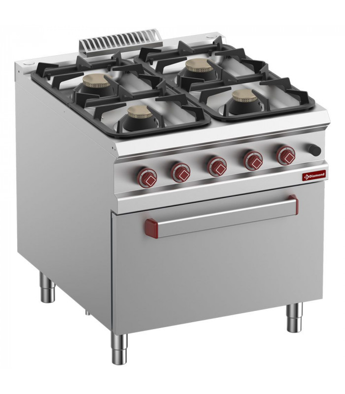 FOURNEAU 4 FEUX SUR FOUR GAZ GN2/1 OPTIMA 900 DIAMOND dans GAZ