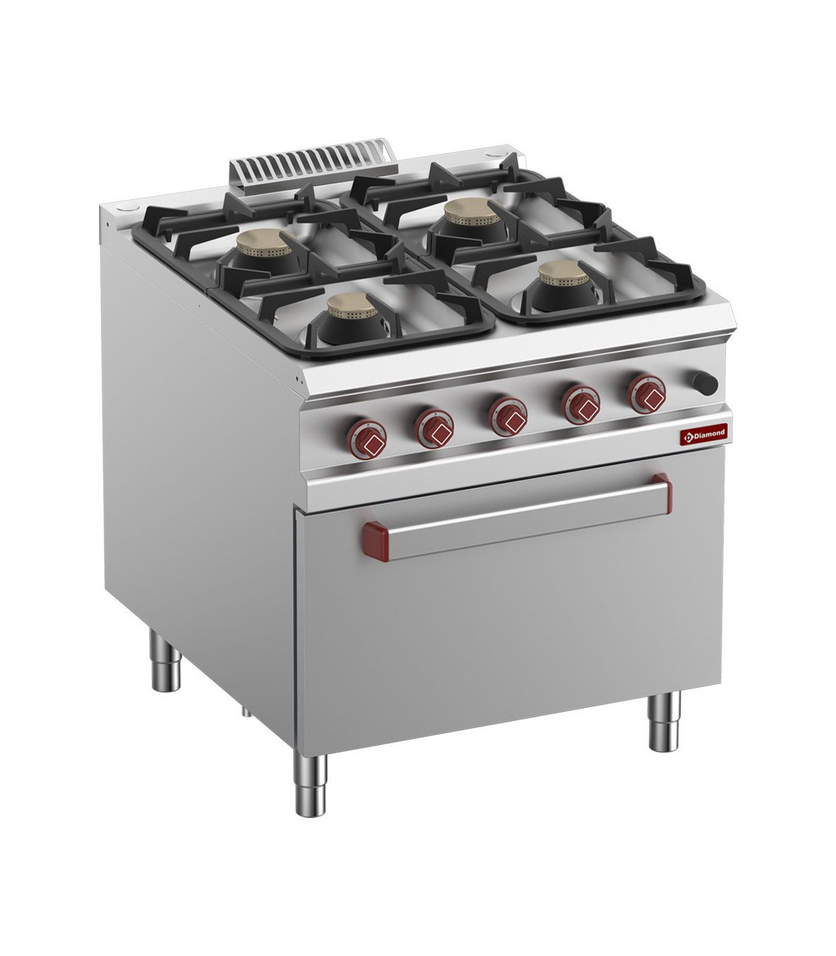 FOURNEAU 4 FEUX SUR FOUR GAZ GN2/1 OPTIMA 900 DIAMOND dans GAZ