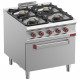 FOURNEAU 4 FEUX GAZ FOUR ELECTRIQUE GN2/1 OPTIMA 900 DIAMOND