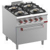 FOURNEAU 4 FEUX GAZ FOUR ELECTRIQUE GN2/1 OPTIMA 900 DIAMOND dans GAZ