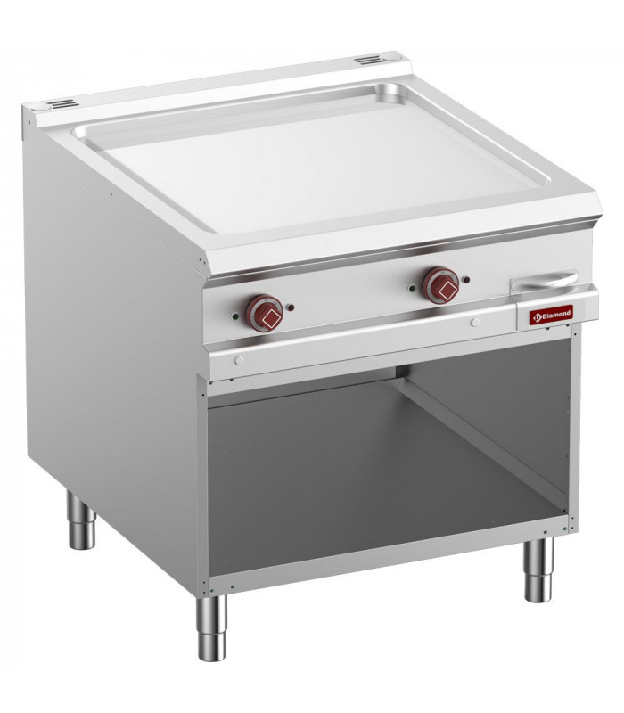 PLAQUE DE CUISSON LISSE ELECTRIQUE CHROMEE MODULE 1/1 ARMOIRE OUVERTE OPTIMA 900 DIAMOND dans PLAQUE A SNACKER