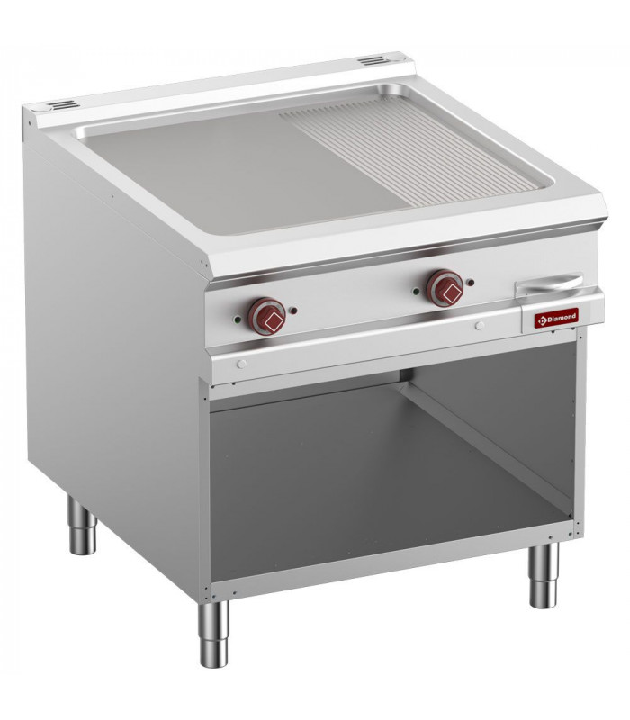 PLAQUE DE CUISSON 2/3 LISSE & 1/3 RAINUREE ELECTRIQUE MODULE 1/1 ARMOIRE OUVERTE OPTIMA 900 DIAMOND dans PLAQUE A SNACKER