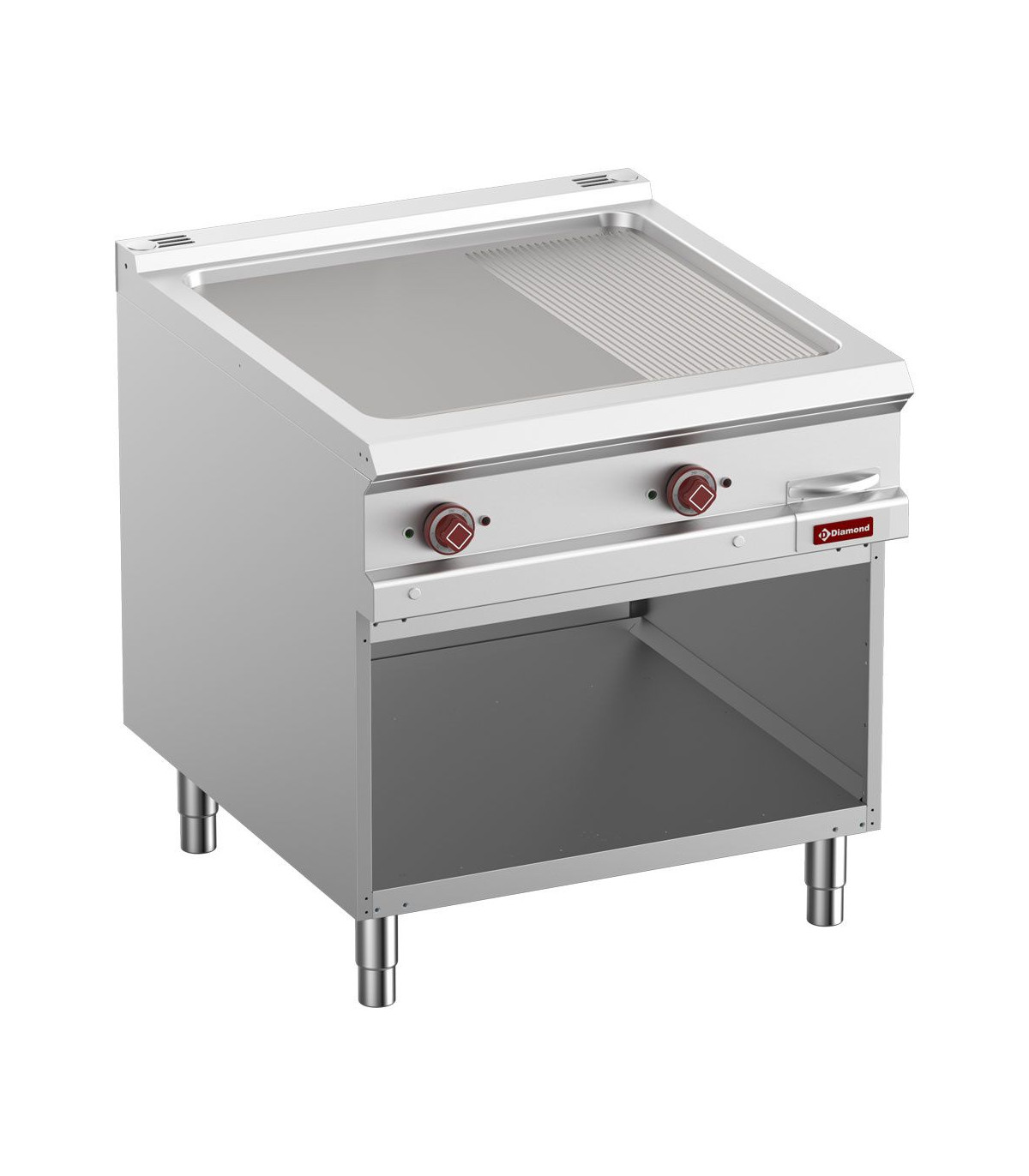 PLAQUE DE CUISSON 2/3 LISSE & 1/3 RAINUREE ELECTRIQUE MODULE 1/1 ARMOIRE OUVERTE OPTIMA 900 DIAMOND dans PLAQUE A SNACKER