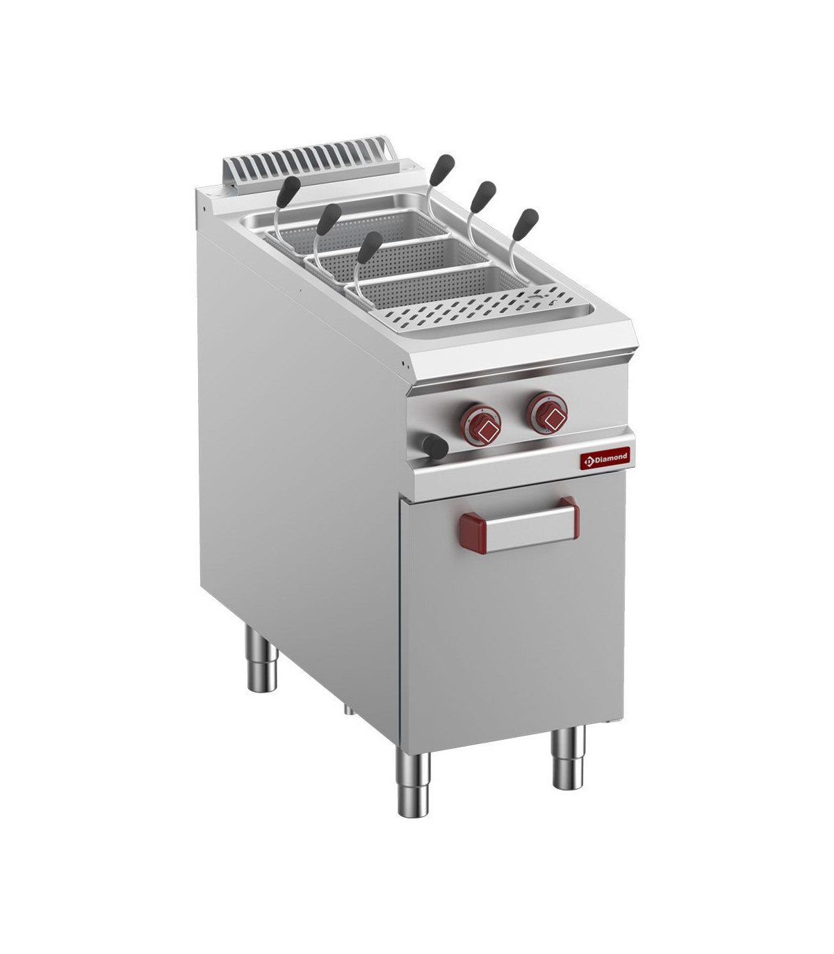 CUISEUR A PATES GAZ 1 CUVE 40LT SUR MEUBLE FERME SANS PANIERS OPTIMA 900 DIAMOND dans CUISEUR A PATES