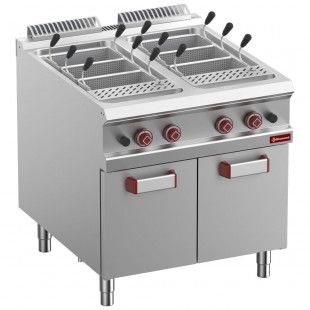 CUISEUR A PATES GAZ 2 CUVES 40LT SUR MEUBLE FERME SANS PANIERS OPTIMA 900 DIAMOND dans CUISEUR A PATES