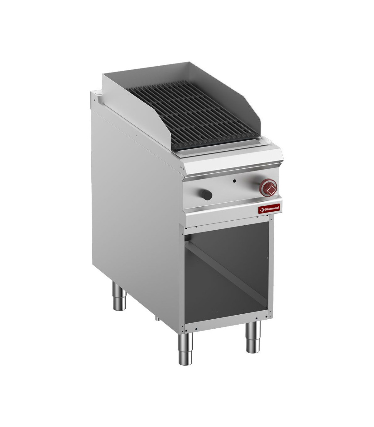 GRILL PIERRE DE LAVE MODULE 1/2 GRILLE 2 FACES EN FONTE ARMOIRE OUVERTE OPTIMA 900 DIAMOND dans CUISEUR A PATES
