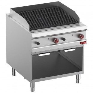 GRILL PIERRE DE LAVE MODULE 1/1 GRILLE 2 FACES EN FONTE ARMOIRE OUVERTE OPTIMA 900 DIAMOND dans CUISEUR A PATES