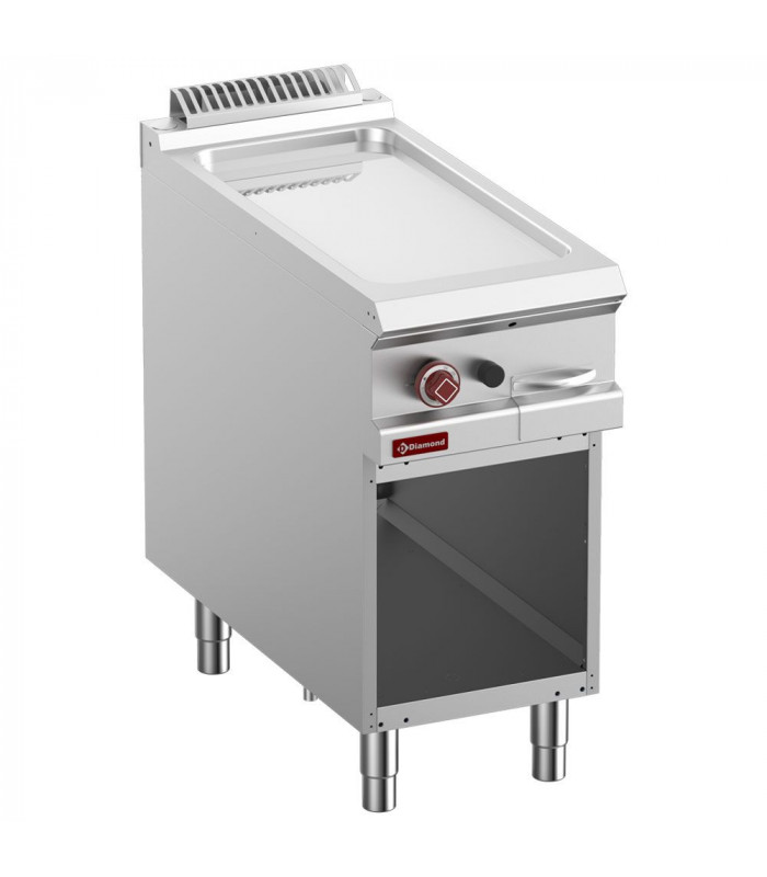 PLAQUE DE CUISSON LISSE GAZ CHROMEE MODULE 1/2 ARMOIRE OUVERTE OPTIMA 900 DIAMOND dans PLAQUE A SNACKER