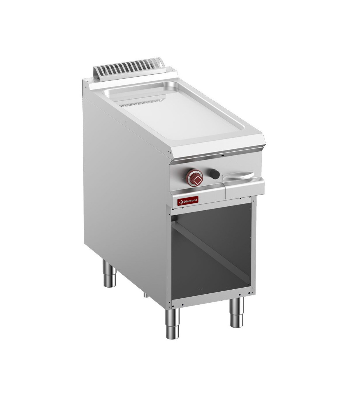 PLAQUE DE CUISSON LISSE GAZ CHROMEE MODULE 1/2 ARMOIRE OUVERTE OPTIMA 900 DIAMOND dans PLAQUE A SNACKER