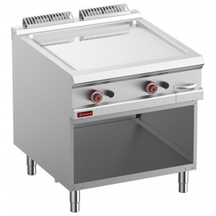 PLAQUE DE CUISSON LISSE GAZ CHROMEE MODULE 1/1 ARMOIRE OUVERTE OPTIMA 900 DIAMOND dans PLAQUE A SNACKER