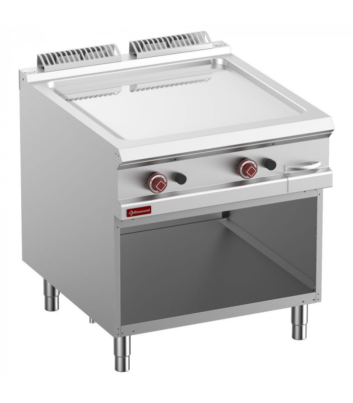 PLAQUE DE CUISSON LISSE GAZ CHROMEE MODULE 1/1 ARMOIRE OUVERTE OPTIMA 900 DIAMOND dans PLAQUE A SNACKER