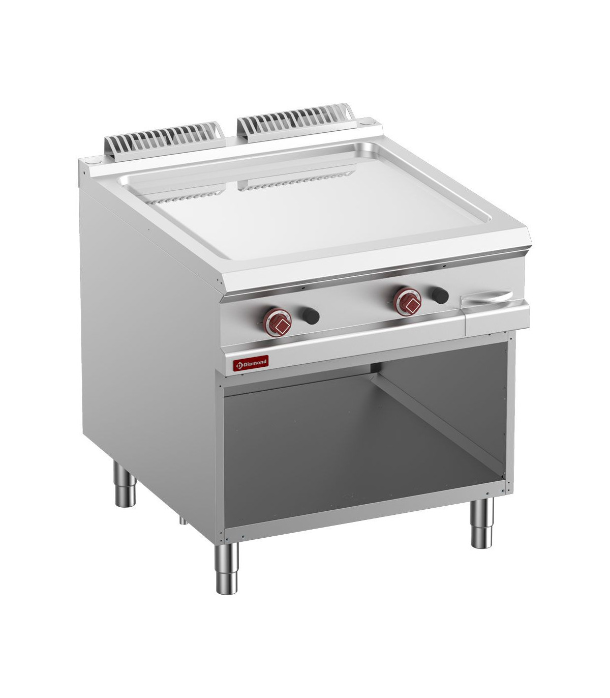 PLAQUE DE CUISSON LISSE GAZ CHROMEE MODULE 1/1 ARMOIRE OUVERTE OPTIMA 900 DIAMOND dans PLAQUE A SNACKER