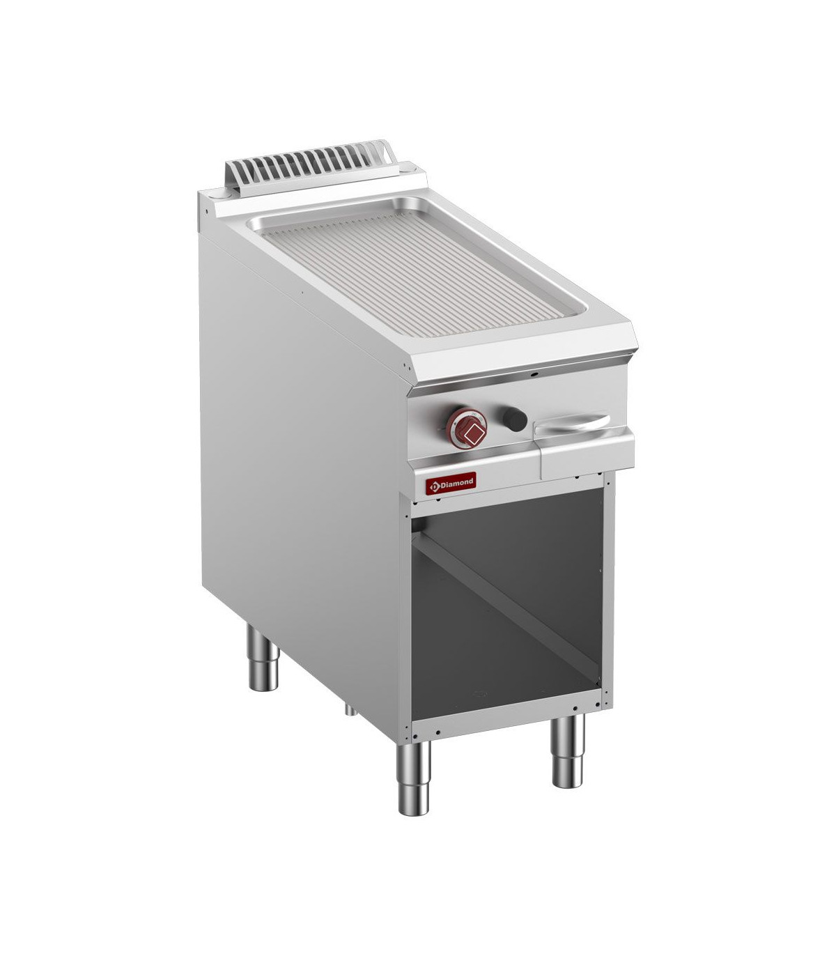 PLAQUE DE CUISSON RAINUREE GAZ MODULE 1/2 ARMOIRE OUVERTE OPTIMA 900 DIAMOND dans PLAQUE A SNACKER