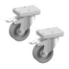 ROUE EN ACIER INOX AVEC FREIN Ø100MM 2 PIECES DIAMOND dans DIAMOND