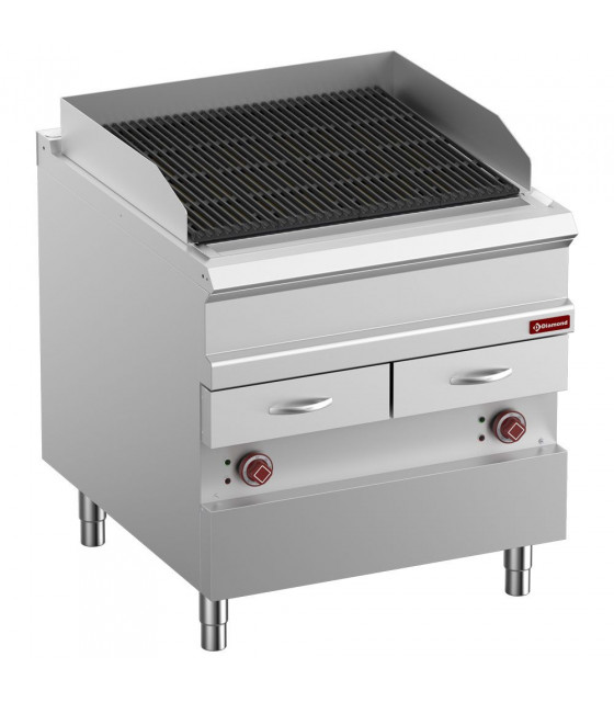 GRILL VAPEUR ELECTRIQUE GRILLE EN FONTE DOUBLE FACE MODULE 1/1 OPTIMA 900 DIAMOND dans PLAQUE A SNACKER