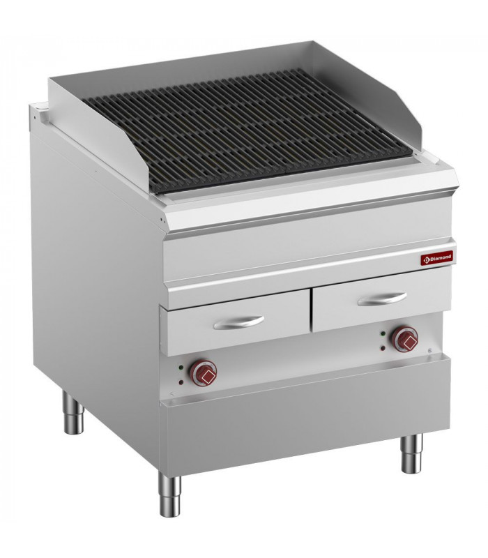 GRILL VAPEUR ELECTRIQUE GRILLE EN FONTE DOUBLE FACE MODULE 1/1 OPTIMA 900 DIAMOND dans PLAQUE A SNACKER