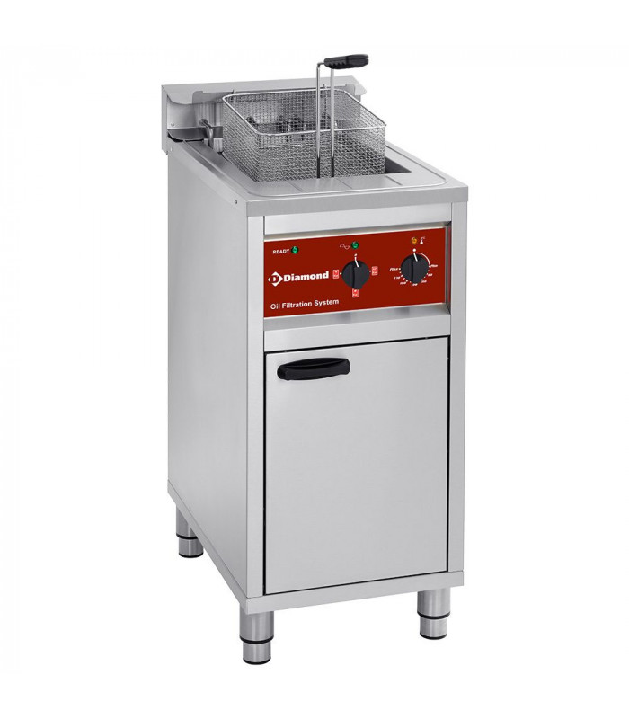 FRITEUSE ELECTRIQUE AVEC SYSTEME DE FILTRATION 1 CUVE 16LT SUR MEUBLE DIAMOND dans ELECTRIQUE