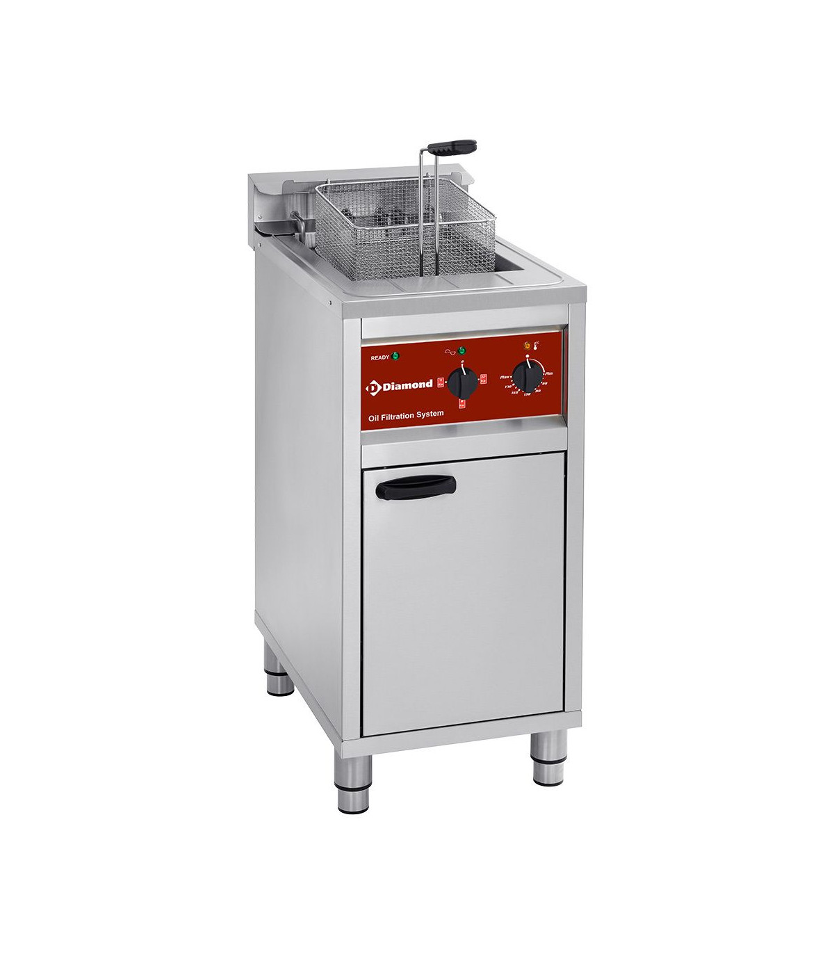 FRITEUSE ELECTRIQUE AVEC SYSTEME DE FILTRATION 1 CUVE 16LT SUR MEUBLE DIAMOND dans ELECTRIQUE
