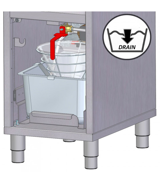 FRITEUSE ELECTRIQUE AVEC SYSTEME DE FILTRATION 1 CUVE 16LT SUR MEUBLE DIAMOND dans ELECTRIQUE