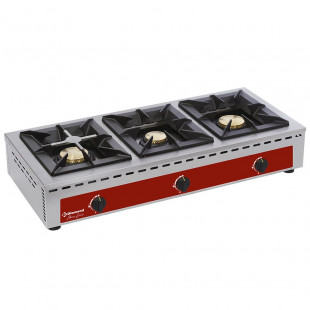 RECHAUD A GAZ DE TABLE - 3 FEUX VIFS 7+5+7KW DIAMOND dans RECHAUD GAZ