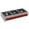 RECHAUD A GAZ DE TABLE - 3 FEUX VIFS 7+5+7KW DIAMOND dans RECHAUD GAZ