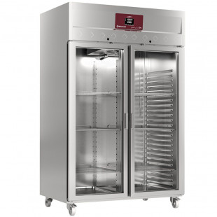 ARMOIRE FRIGORIFIQUE VENTILEE 1400LT 2 PORTES VITREES GN 2/1 SUR ROUES DIAMOND dans FRIGOS INOX