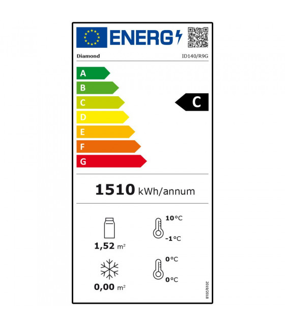 ARMOIRE FRIGORIFIQUE VENTILEE 1400LT 2 PORTES VITREES GN 2/1 SUR ROUES DIAMOND dans FRIGOS INOX