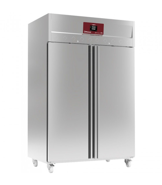 ARMOIRE DE CONGELATION VENTILEE 1400LT 2 PORTES GN2/1 SUR ROUES DIAMOND dans CONSERVATEUR INOX