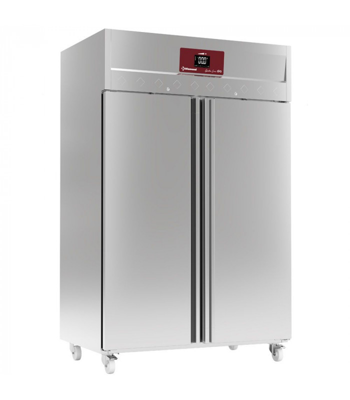 ARMOIRE DE CONGELATION VENTILEE 1400LT 2 PORTES GN2/1 SUR ROUES DIAMOND dans CONSERVATEUR INOX