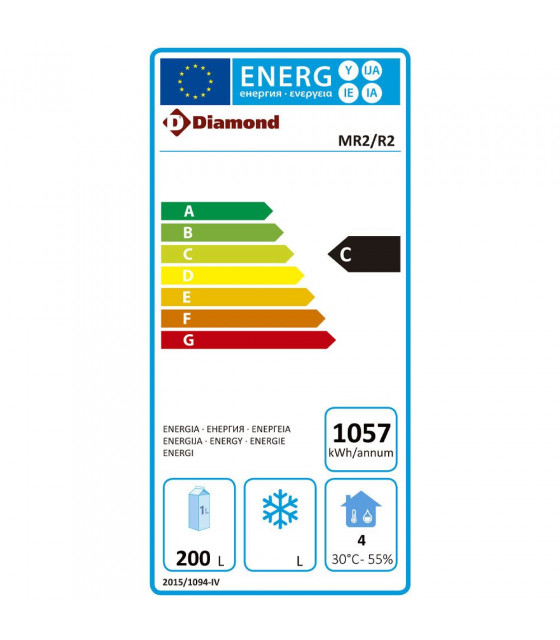 TABLE REFRIGEREE VENTILEE - 0°C +8°C - 2 PORTES DIAMOND dans TABLES REFRIGEREES
