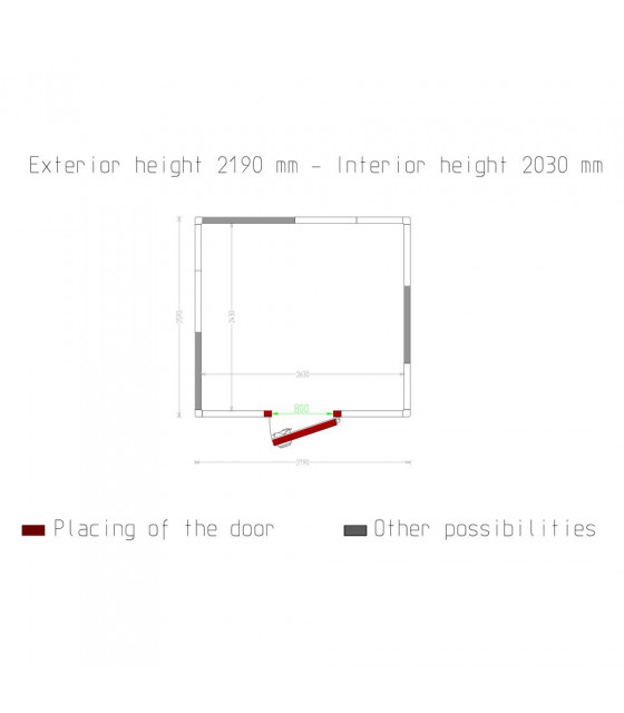 CHAMBRE FROIDE 80MM DIMENSIONS INTERIEURE 2630X2430XH2030MM 12.97M³ DIAMOND dans CHAMBRE FROIDE SANS GROUPE
