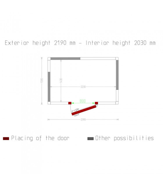 CHAMBRE FROIDE 80MM DIMENSIONS INTERIEURE 2230X1430XH2030MM 6.47M³ DIAMOND dans CHAMBRE FROIDE SANS GROUPE