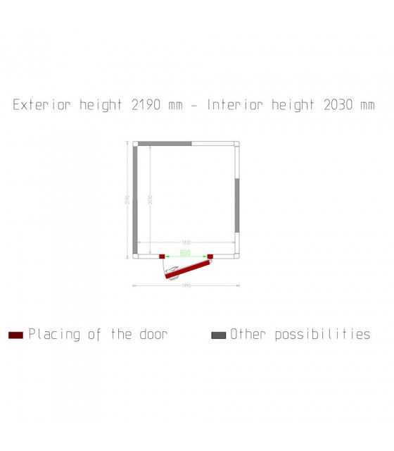 CHAMBRE FROIDE 80MM DIMENSIONS INTERIEURE 2030X1830XH2030MM 7.54M³ DIAMOND dans CHAMBRE FROIDE SANS GROUPE
