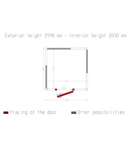 CHAMBRE FROIDE 80MM DIMENSIONS INTERIEURE 2030X2030XH2030MM 8.37M³ DIAMOND dans CHAMBRE FROIDE SANS GROUPE