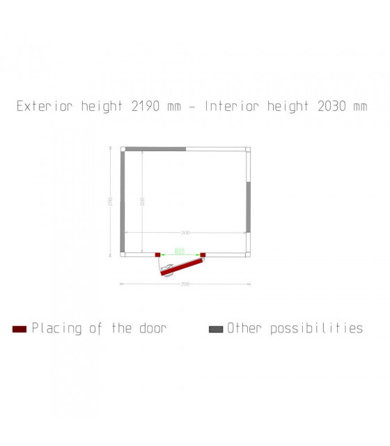 CHAMBRE FROIDE 80MM DIMENSIONS INTERIEURE 2430X2030XH2030MM 10.01M³ DIAMOND dans CHAMBRE FROIDE SANS GROUPE