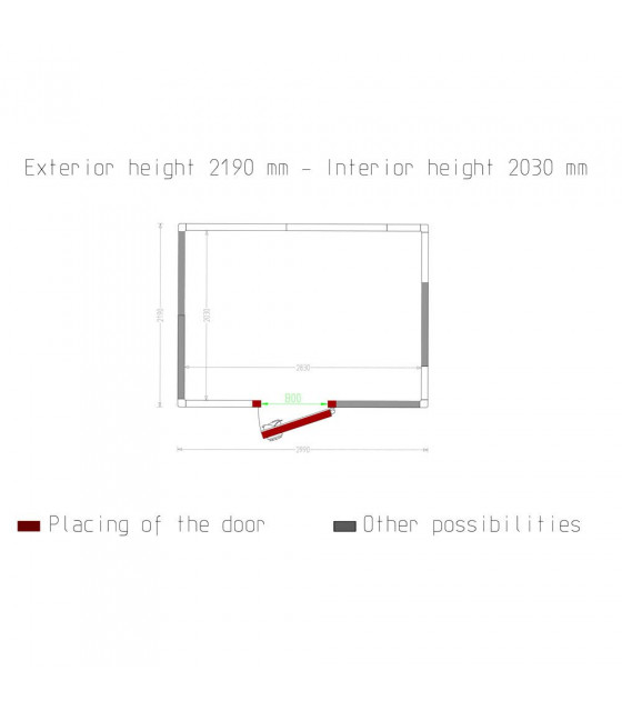 CHAMBRE FROIDE 80MM DIMENSIONS INTERIEURE 2830X2030XH2030MM 11.66M³ DIAMOND dans CHAMBRE FROIDE SANS GROUPE