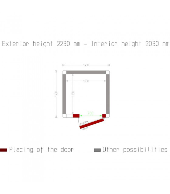 CHAMBRE FROIDE 100MM DIMENSIONS INTERIEURE 1230X1230XH2030MM 3.07M³ DIAMOND dans CHAMBRE FROIDE SANS GROUPE