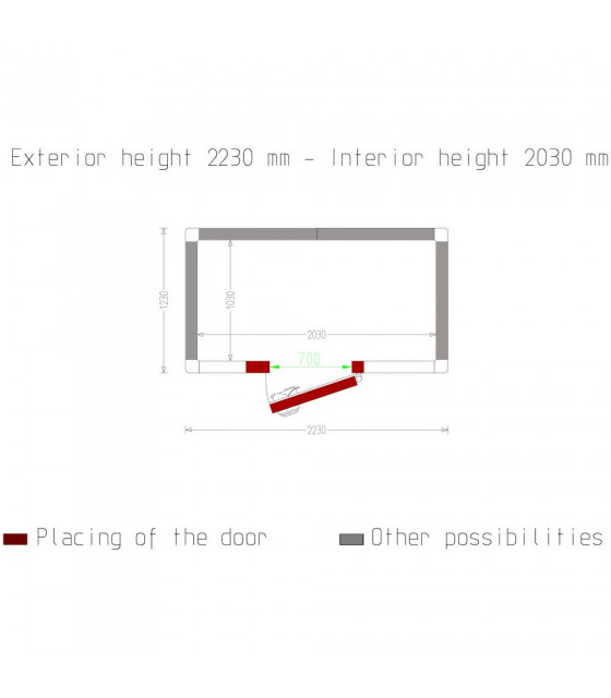 CHAMBRE FROIDE 100MM DIMENSIONS INTERIEURE 2030X1030XH2030MM 4.247M³ DIAMOND dans CHAMBRE FROIDE SANS GROUPE