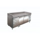 TABLE A PIZZA 2 PORTES + 7 TIROIRS 600X400 - 2010X800X825 AMATIS