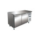 TABLE PATISSERIE 2 PORTES 600X400 DESSUS INOX AMATIS