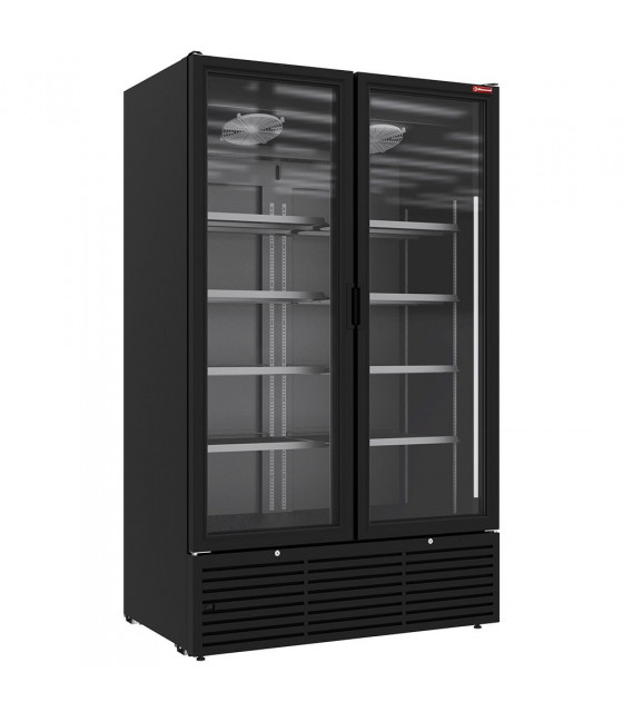 VITRINE VENTILEE POSITIVE 1142LT 2 PORTES COULISSANTES NOIRE 120CM DIAMOND dans FRIGOS BOISSONS