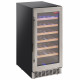 VITRINE CAVE A VINS VENTILEE PORTE EN ACIER INOX 106LT NOIRE DIAMOND