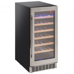 VITRINE CAVE A VINS VENTILEE PORTE EN ACIER INOX 106LT NOIRE DIAMOND dans CAVE A VIN