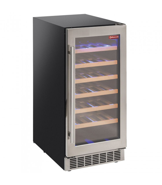 VITRINE CAVE A VINS VENTILEE PORTE EN ACIER INOX 106LT NOIRE DIAMOND dans CAVE A VIN