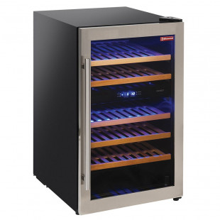 VITRINE CAVE A VIN VENTILEE PORTE EN ACIER INOX 140LT 2T° NOIRE DIAMOND dans CAVE A VIN