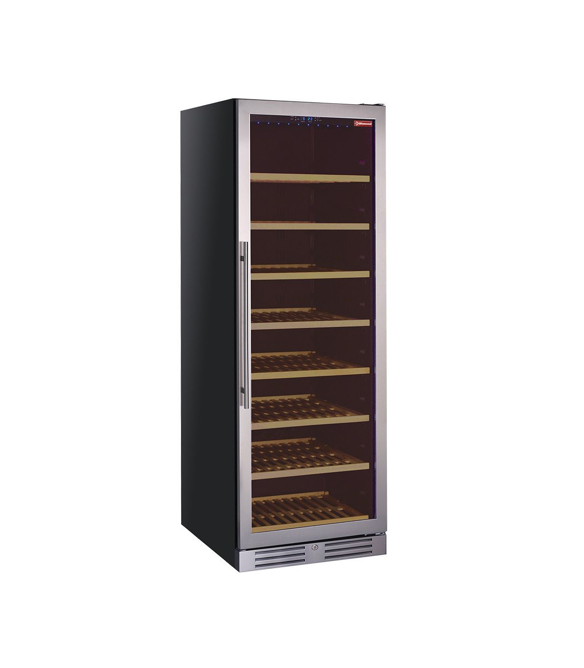 VITRINE CAVE A VIN VENTILEE PORTE EN ACIER INOX 470LT NOIRE DIAMOND dans CAVE A VIN
