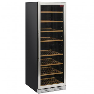 VITRINE CAVE A VIN VENTILEE PORTE EN ACIER INOX 470LT 2 T° NOIRE DIAMOND dans CAVE A VIN