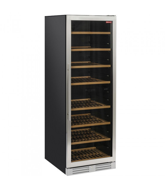 VITRINE CAVE A VIN VENTILEE PORTE EN ACIER INOX 470LT 2 T° NOIRE DIAMOND dans CAVE A VIN