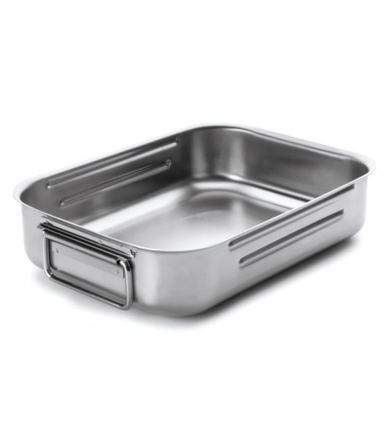 PLAT A ROTIR INOX 18/10 ANSES TOMBANTES 40X28CM LACOR dans PLAQUE DE CUISSON
